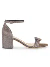 Alexandre Birman Women's Vicky 55mm Knotted Metallic Textile Block-heel Sandals In Gray