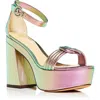 Alexandre Birman Womens Leather Adjustable Block Heel In Grey