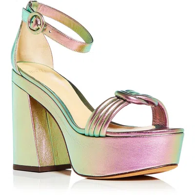 Alexandre Birman Womens Leather Adjustable Block Heel In Grey