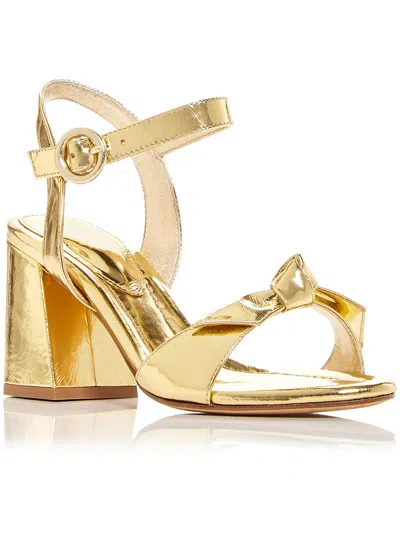 Alexandre Birman Womens Leather Dressy Slingback Sandals In Gold