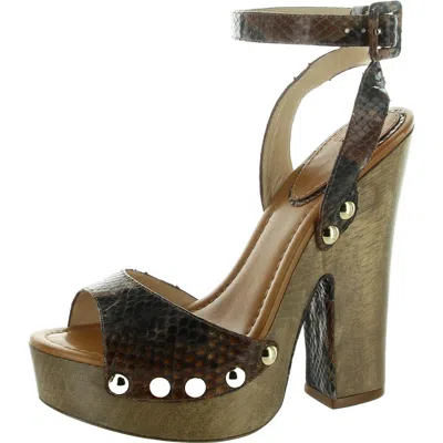 Alexandre Birman Womens Snake Print Leather Heels In Multi