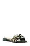 Alexandre Birman X Agua By Agua Bendita Grosgrain Raffia Slide Sandal In Green