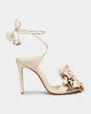 Alexandre Birman X Agua By Agua Bendita Ornela Leather Ankle-wrap Sandals In Multi