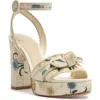 Alexandre Birman X Agua Floral Bow Platform Sandal In Neutral