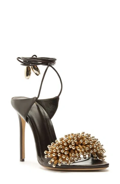 Alexandre Birman 100mm Zaya Sandals In Dark Brown
