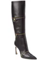 Alexandre Birman Zoe 85 Leather Knee-high Boot In Black