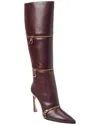 Alexandre Birman Zoe 85 Leather Knee-high Boot In Burgundy
