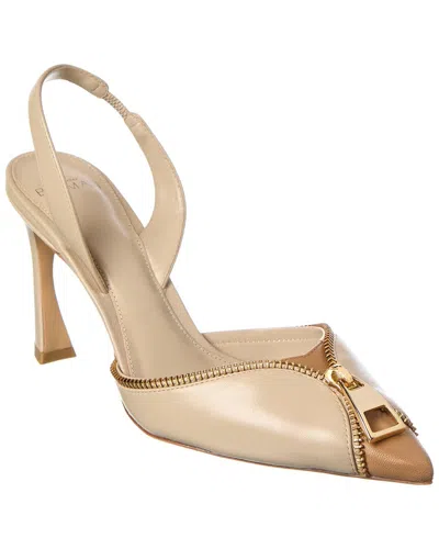 Alexandre Birman Zoe 85 Leather Slingback Pump In Sand
