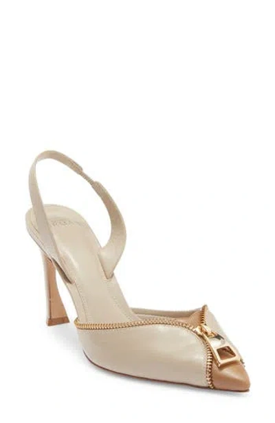 Alexandre Birman Zoe Zippered Pointed Toe Pump In Neutral