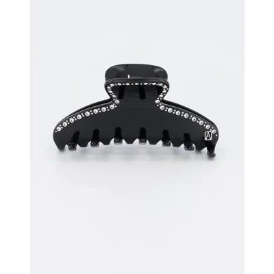 Alexandre De Paris Acetate And Strass Saint Germains Claw Clip In Black