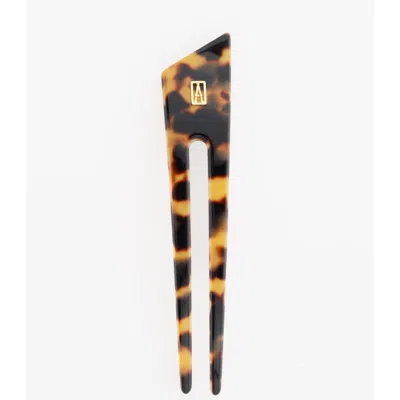 Alexandre De Paris Acetate Anvers Hair Fork Pin In Brown