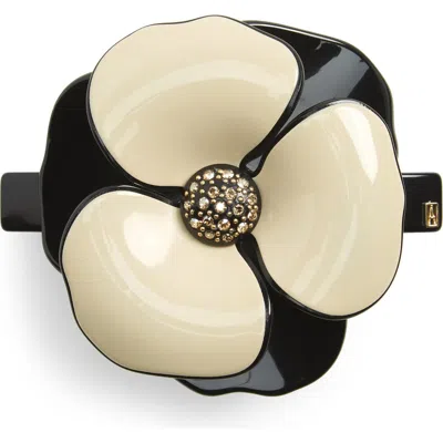 Alexandre De Paris Alexandre De Pairs Timeless Camelia Liserai Hair Clip In Beige/black