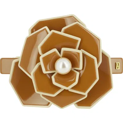 Alexandre De Paris Art Deco Camelia Flower Hair Acetate Barette
