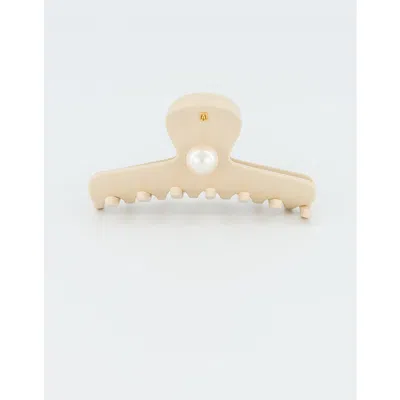 Alexandre De Paris Blanche Acetate And Pearl Hair Claw Clip In Neutral