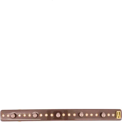 Alexandre De Paris Brown Pearls And Crystals Acetate Barrette