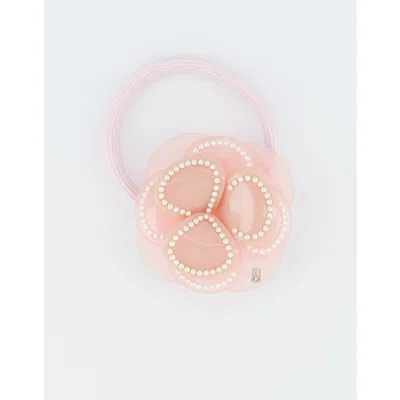 Alexandre De Paris Camelia Acetate Hair Tie In Pink