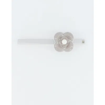 Alexandre De Paris Camelia Graphique Long Acetate Barette In Metallic