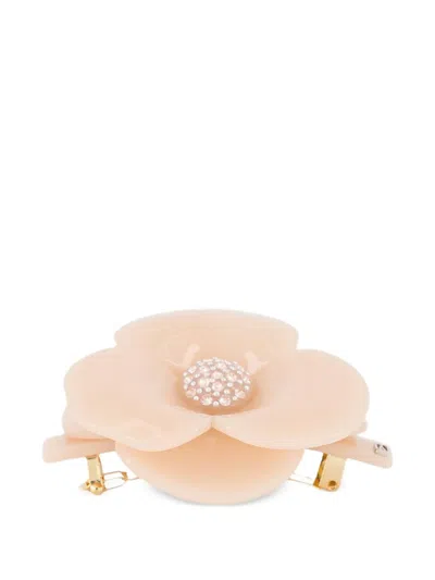 Alexandre De Paris Camelia Swarovski Crystal Barrette In Neutral