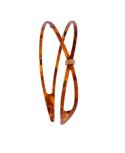 Alexandre De Paris Cluny Headband In Brown