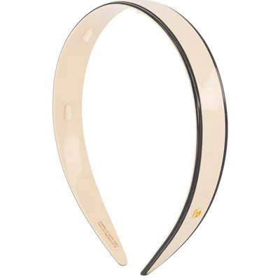 Alexandre De Paris Contrast Stripe Headband In Neutral