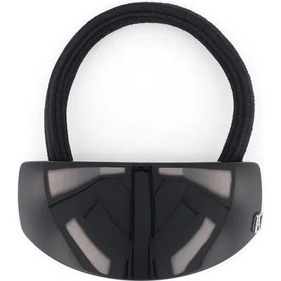 Alexandre De Paris Covered Ponytail Holder In Black