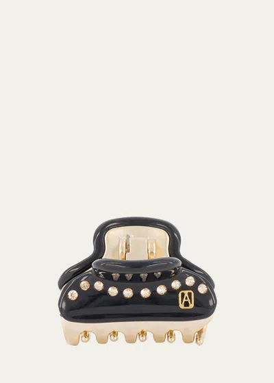 Alexandre De Paris Crystal Black Acetate Claw Clip