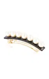 Alexandre De Paris Faux Pearl Barette In Black