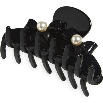 Alexandre De Paris Faux Pearl Claw Clip In Black