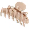 Alexandre De Paris Faux Pearl Claw Clip In Burgundy