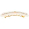 Alexandre De Paris Faux Pearl Embellished Barrette In Gold