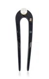 Alexandre De Paris Faux Pearl Fork Hair Pin In Black