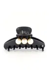 Alexandre De Paris Faux Pearl Hair Clip In Black