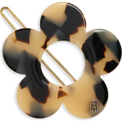 Alexandre De Paris Flower Barrette In Brown