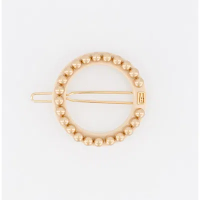 Alexandre De Paris Gold Pearls Acetate Side Barette