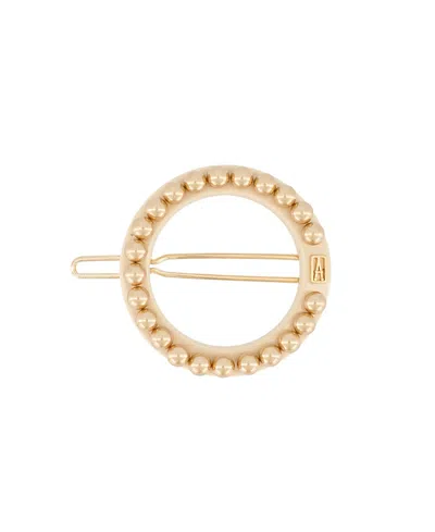 Alexandre De Paris Gold Pearls Acetate Side Barette