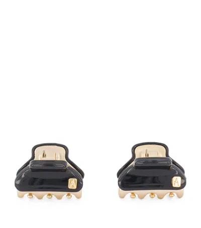 Alexandre De Paris Gold-plated Mini Claw Hair Clip In Black