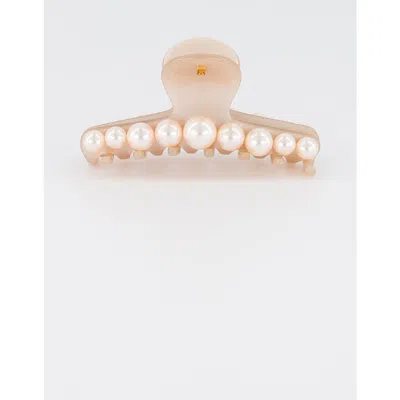Alexandre De Paris Goncourt Aceate And Pearls Hair Clip In Gold