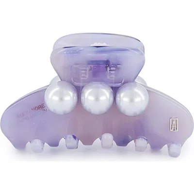 Alexandre De Paris Imitation Pearl Claw Clip In Purple
