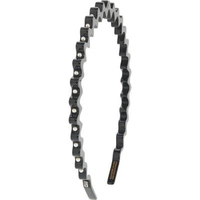 Alexandre De Paris Imitation Pearl Headband In Black