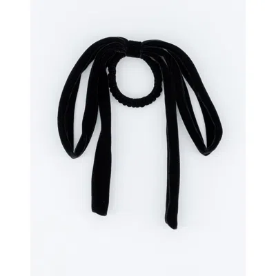 Alexandre De Paris Isild Velvet Ribbon Hair Tie In Black