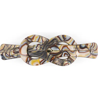 Alexandre De Paris Knotty Barrette In Brown