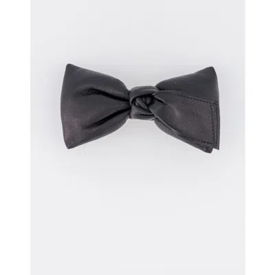 Alexandre De Paris Leather Bow Barette