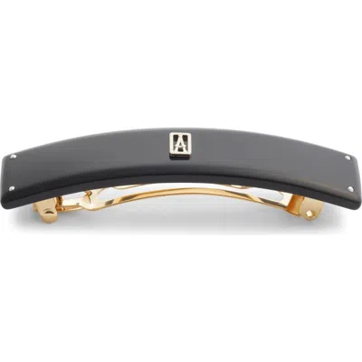 Alexandre De Paris Logo Barrette In Gold