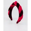 Alexandre De Paris Olympe Velvet Braided Headband In Red