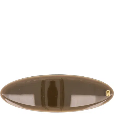 Alexandre De Paris Oval Brun Barrette In Brown