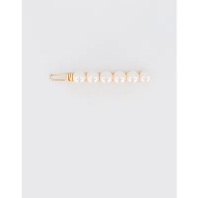 Alexandre De Paris Pearl Side Barette Hair Clip In Gold