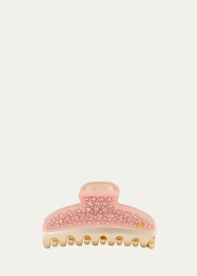Alexandre De Paris Pink Crystal Acetate Claw Clip
