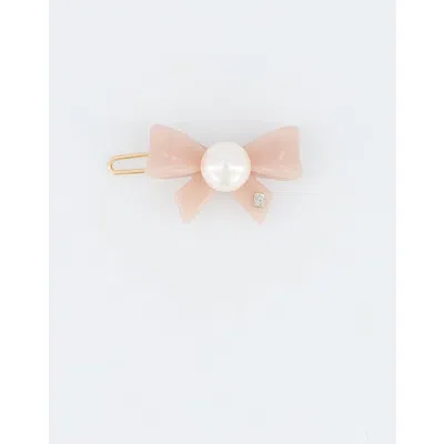 Alexandre De Paris Poesie Acetate And Pearl Side Barrette In Pink