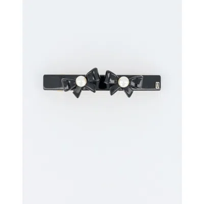 Alexandre De Paris Poesie Acetate And Pearls Barrette In Black