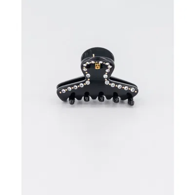 Alexandre De Paris Raspail Acetate Strass Small Hair Claw Clip In Black